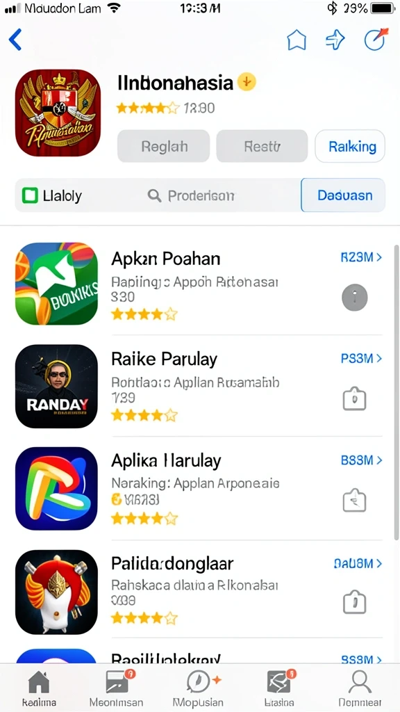 Menu permainan dengan berbagai pilihan level yang tersedia.