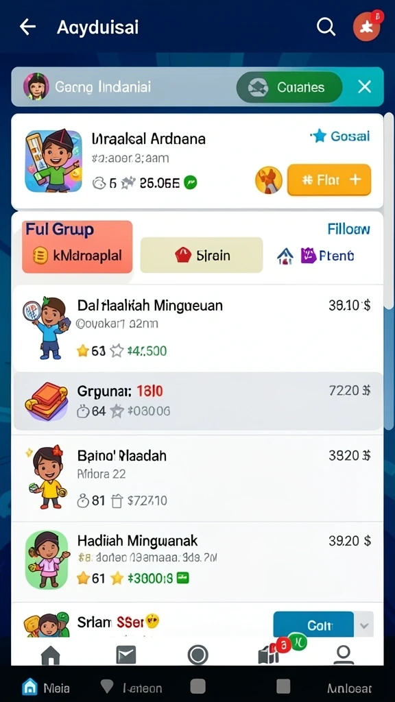 Tampilan level baru yang menantang dan penuh warna.